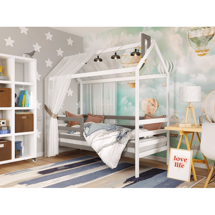 Купити Дитяче ліжко Хатинка Том 80х190 Сосна - Білий - ARBOR в Житомирі