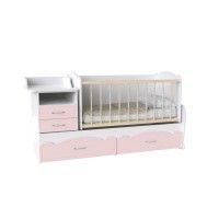 Кровать детская Binky (3 в 1) Аляска / Розовый