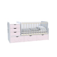 Ліжко дитяче Binky (3 в 1) Аляска / Рожевий