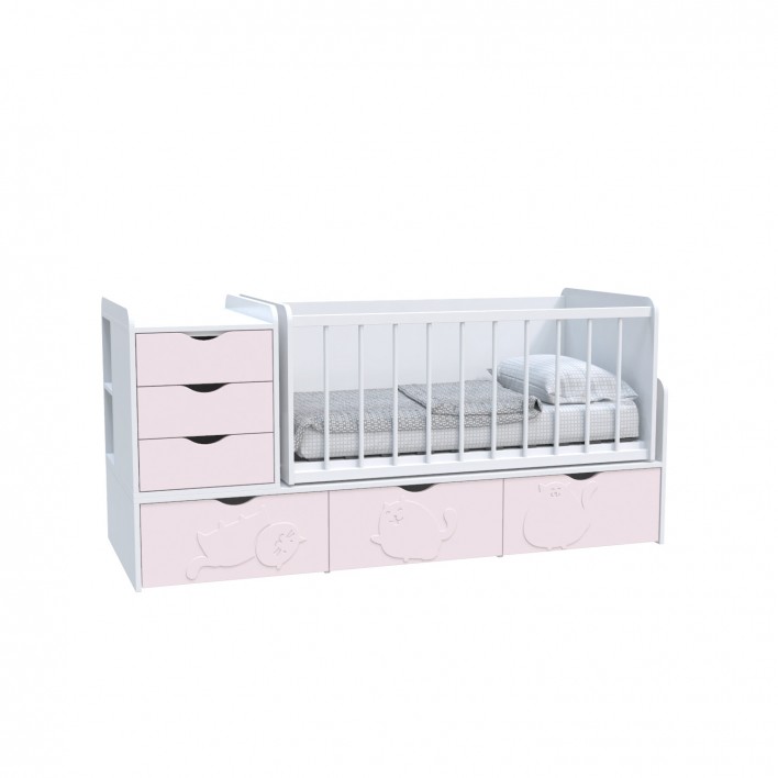 Купить Кровать детская Binky (3 в 1) Аляска / Розовый / Белый - Art In Head в Хмельницке