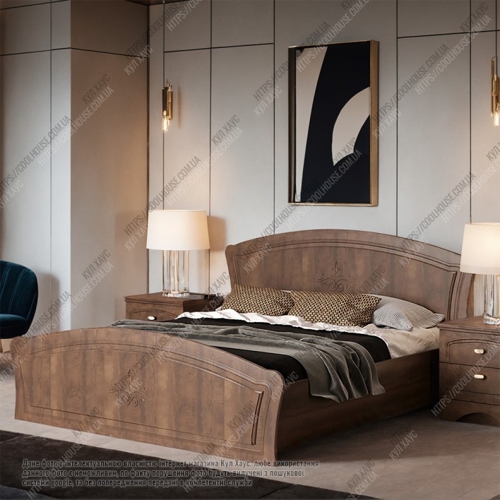 Купити Ліжко 160х200 + каркас з підйомним механізмом №43706 - Дуб/Горіх лісовий - Фенікс в Херсоні