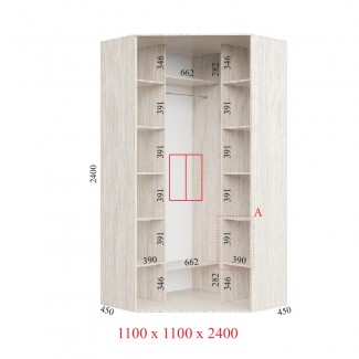 Гардеробная угловой Корпус шкафа 110х110х240 СТАНДАРТ