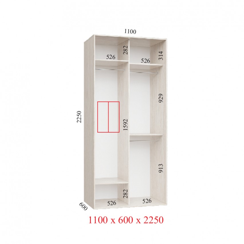 Гардеробна Корпус 110х60х225 УЛЬТРА