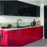  Кухня Гламур 3 в кольорі чорний глянець / червоний глянець - Феникс 