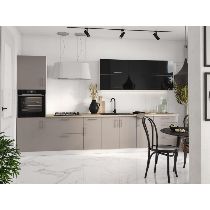 Купити Кухня Сансет Варіант 1 у кольорі чорний глянець / сірий глянець - Фенікс в Херсоні