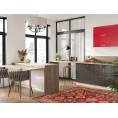 Купити Кухня Сансет Варіант 6 у кольорі червоний глянець/білий - Фенікс в Дніпрі