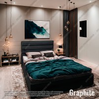 Мягкая кровать №54552 140х200 Alure Graphite