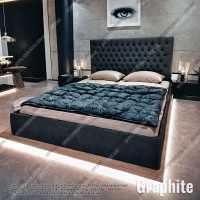 Мягкая кровать №54579 140х200 Alure Graphite