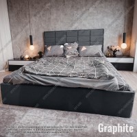 Мягкая кровать №54624 180х200 Alure Graphite