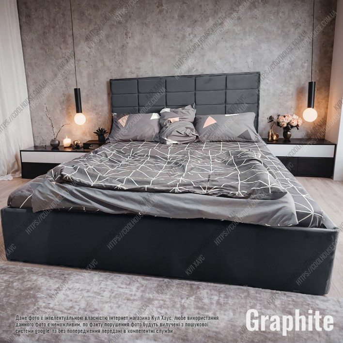 Купити М'яке ліжко №54606 140х200 Alure Graphite - Kairos в Хмельницьку