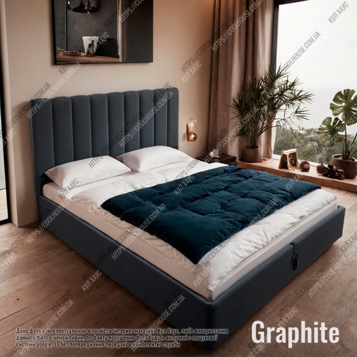 Купити М'яке ліжко №54651 180х200 Alure Graphite - Kairos в Дніпрі