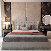 Мягкая кровать №54679 180х200 Alure Latte