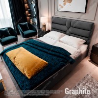 Мягкая кровать №54696 160х200 Alure Graphite