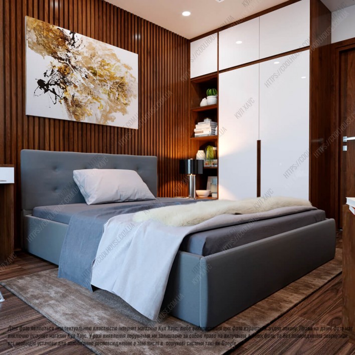 Купить Мягкая кровать №54714 140х200 Alure Graphite - Kairos в Херсоне