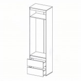  Пенал Торино 1Д2Ш (серый) - Мебель Сервис 