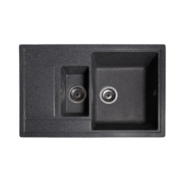 Купити Мийка Solid ПРАКТИК 780х510 чорний (без отвору під змішувач) штучний камінь - Solid в Дніпрі