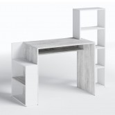 Купити Стіл письмовий ST-0025 бетон білий з полицями - Moreli в Житомирі