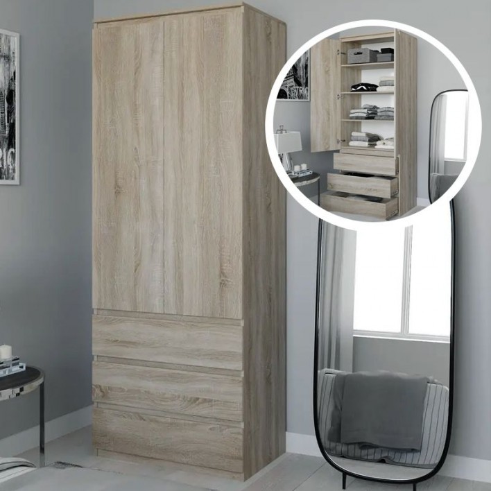  Шкаф для одежды Т-210 дуб сонома 2 дверей;3 ящика - фабрики Morelli от производителя по низкой цене