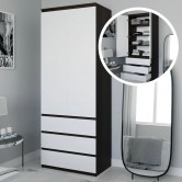  Шкаф для одежды Т-210 белый 2 дверей;3 ящика - фабрики Morelli от производителя по низкой цене