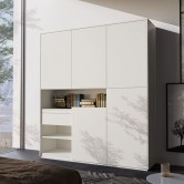  Шкаф для одежды и книг RS-2 белый с открытыми полками и ящиком - фабрики Morelli от производителя по низкой цене
