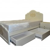 Кровать Лючия 160х200 Белый супермат+патина золото (с 4 ящиками) - фабрики Неман в Украине