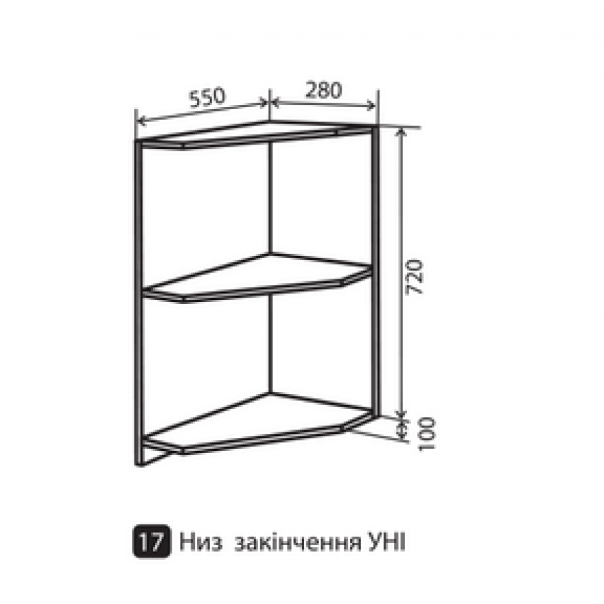 Купити Кухня Максима № 17 низ кутове закінчення 28-82 - vip-master в Миколаєві