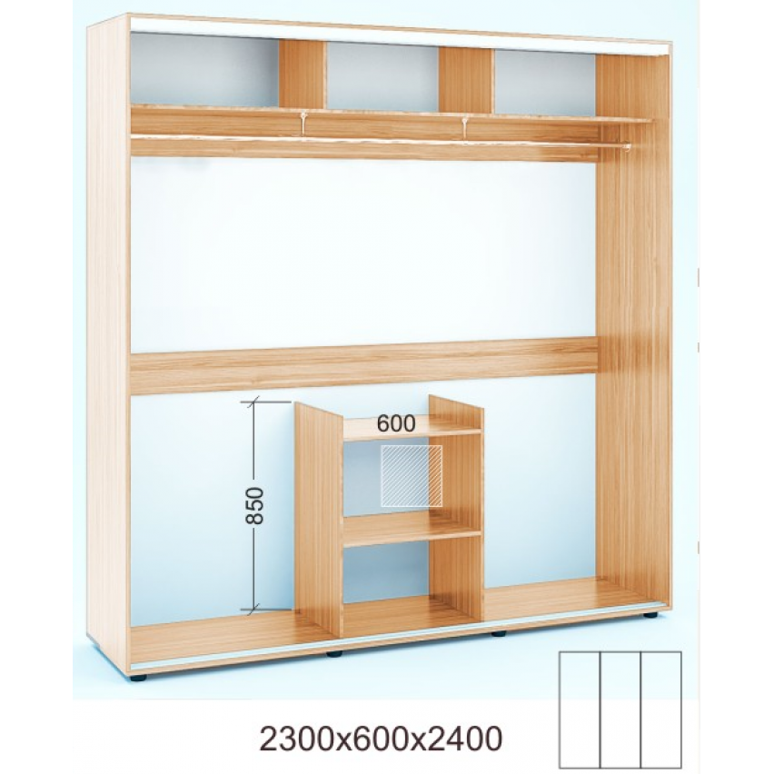 Купити Шафа-купе 230х60х240 ЛАЙТ - 3 фасади - Фенікс в Миколаєві