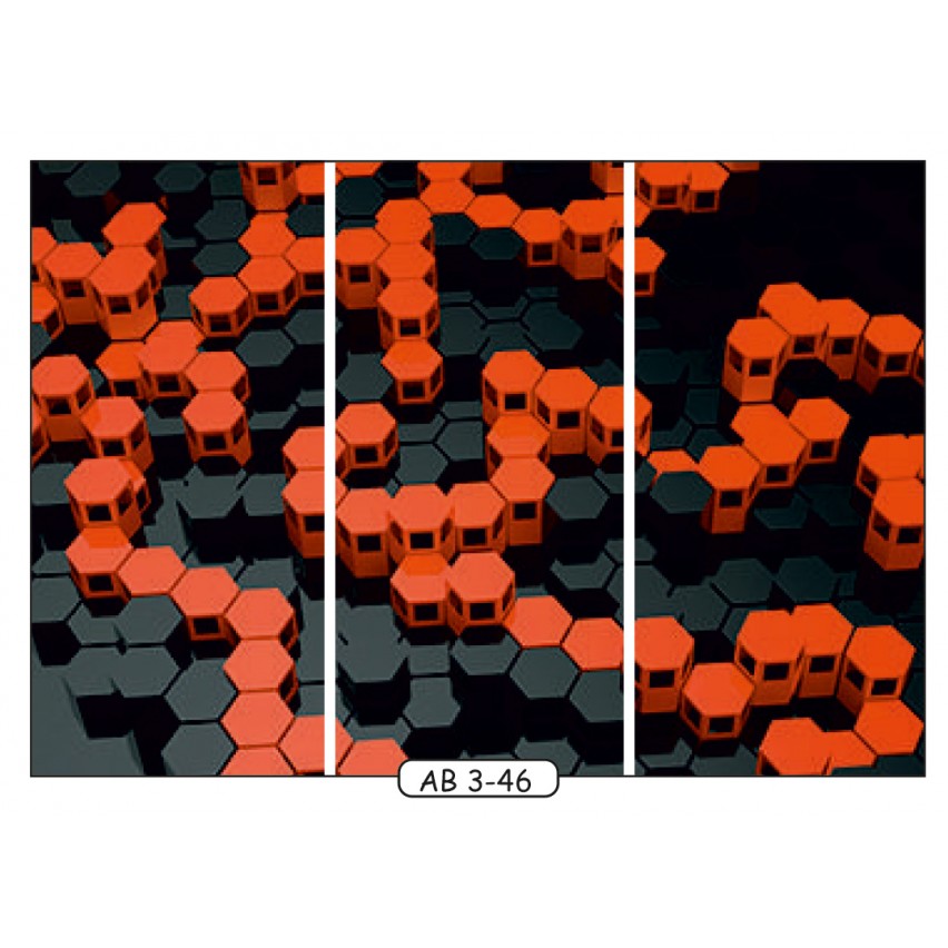 Фотодрук на 3 двері рис.AB-3-46 - Абстракція