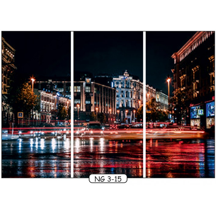 Купити Фотодрук на 3 двері рис. NG-3-15 - Нічний Місто - Фенікс в Харкові