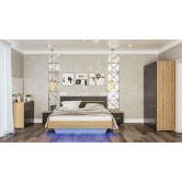 Система Б'янко (дуб артізан\графіт) двоспальне ліжко 120х200 - фабрики Світ меблів по низькими цінами в Україні в наявності від складу виробника