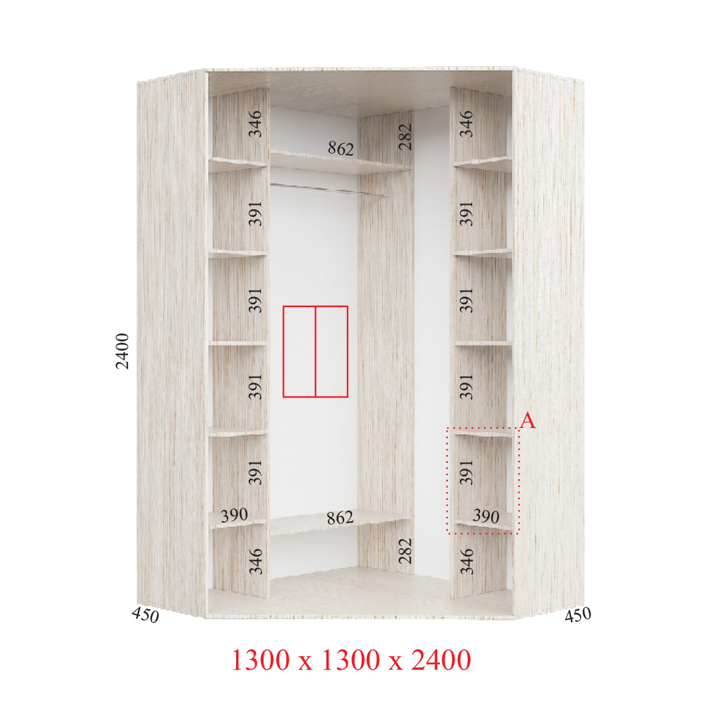 Шкаф 130 на 130 угловой